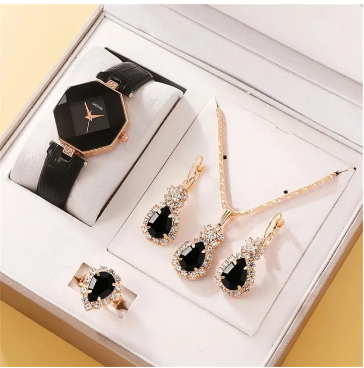 5pcs Set Watches Set Luxury Rhinestone Women Fashion Elegant Wristwatch