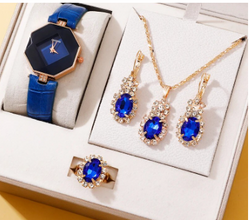 5pcs Set Watches Set Luxury Rhinestone Women Fashion Elegant Wristwatch