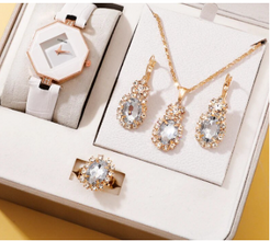 5pcs Set Watches Set Luxury Rhinestone Women Fashion Elegant Wristwatch