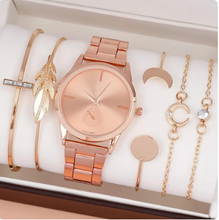 Women Watch Set Luxury Silver Dress Quartz Watch Bracelet