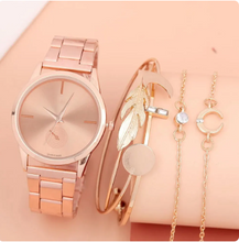 Women Watch Set Luxury Silver Dress Quartz Watch Bracelet