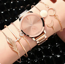 Women Watch Set Luxury Silver Dress Quartz Watch Bracelet