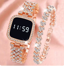 Women Digital Watch Set FREE Bracelet Square LED Ladies Watch